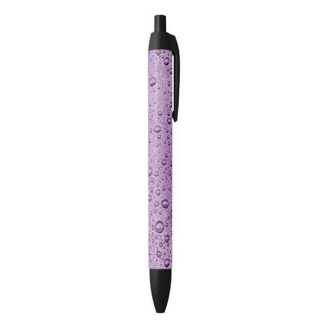 Stylo Noir gouttelettes d'eau violette (Bas (Vertical))