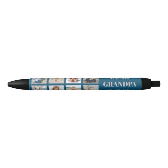 Stylo Noir Grand-père personnalisé moderne Nous vous aimons 8 (Devant)