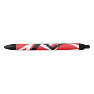 Stylo Noir Graphique rouge, noir et blanc