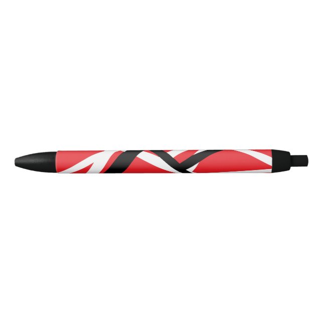 Stylo Noir Graphique rouge, noir et blanc (Devant)