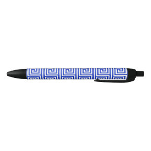 Stylo Noir Grec Meander Carré Motif