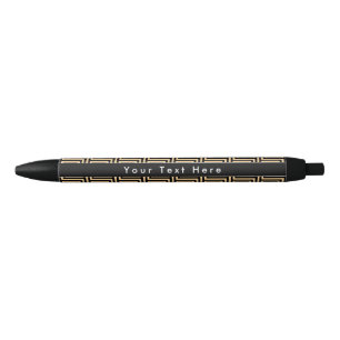 Stylo Noir Grec Meander Carré Motif principal Brown