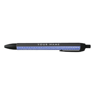 Stylo Noir Grec Meander Key H Blue, Votre Nom, Personnaliser