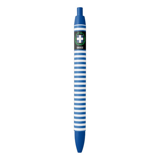 Stylo Noir Grèce Drapeau mignon Patriotique (devant Vertical)