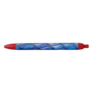 Stylo Noir grille d'angle bleu