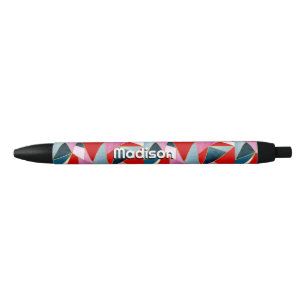 Stylo Noir gris rouge chic abstrait