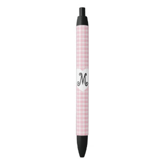 Stylo Noir Guingan rose avec un coeur