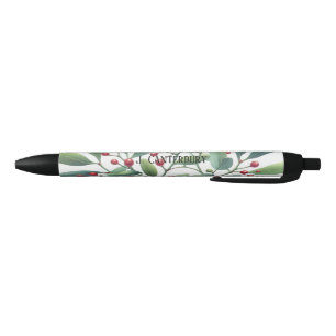 Stylo Noir Guirlande de gui personnalisée pour les fêtes 