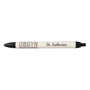 Stylo Noir Gynécologue obstétricien OBGYN personnalisé