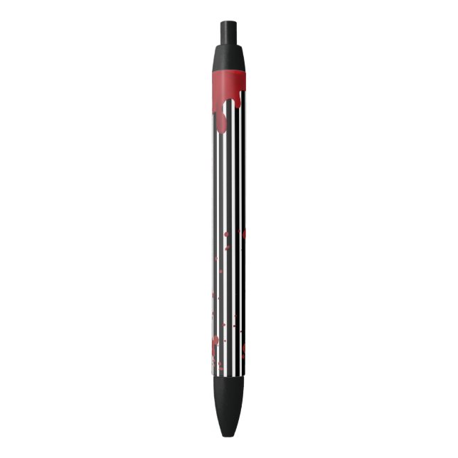 Stylo Noir Halloween noir et blanc de Jack sanglant (devant Vertical)