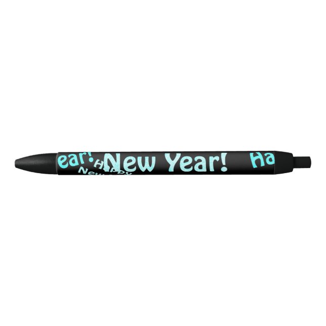 Stylo Noir heureux texte de nouvelle année (Devant)