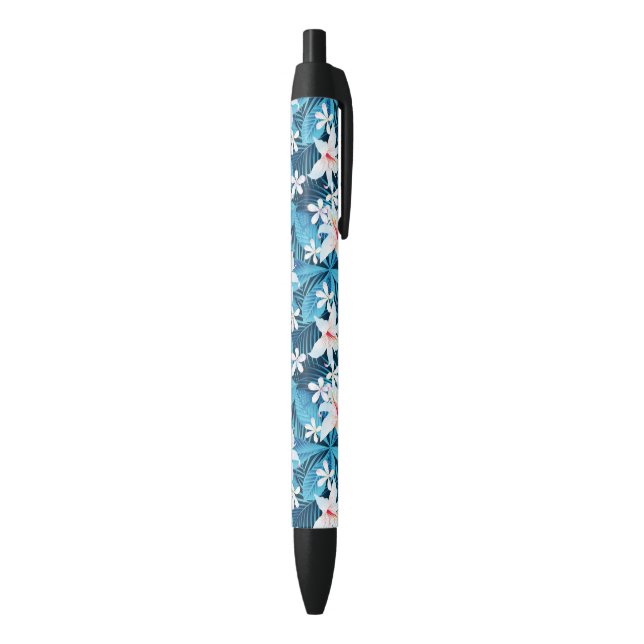 Stylo Noir Hibiscus tropicaux Schéma floral 2 (Bas (Vertical))