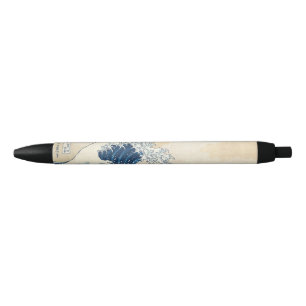 Stylo Noir Hokusai la grande vague outre de Kanagawa