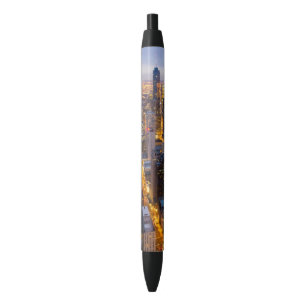 Stylo Noir Horizon du centre de Chicago au crépuscule