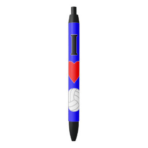 Stylo Noir I Love Volleyball Pen pour les joueurs ou les entr