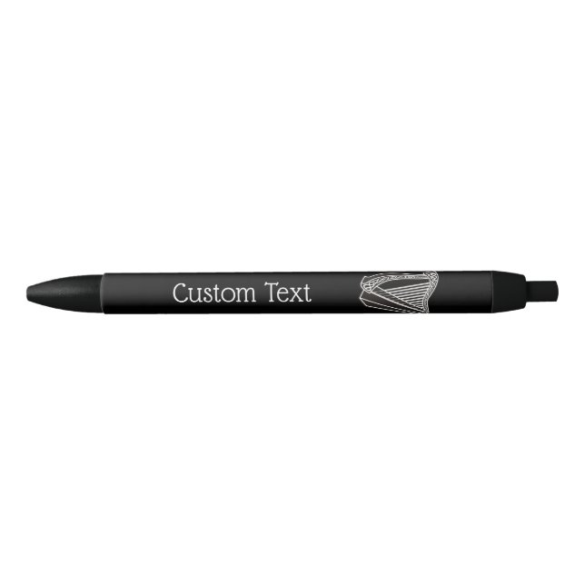 Stylo Noir Icône Harpe (Devant)