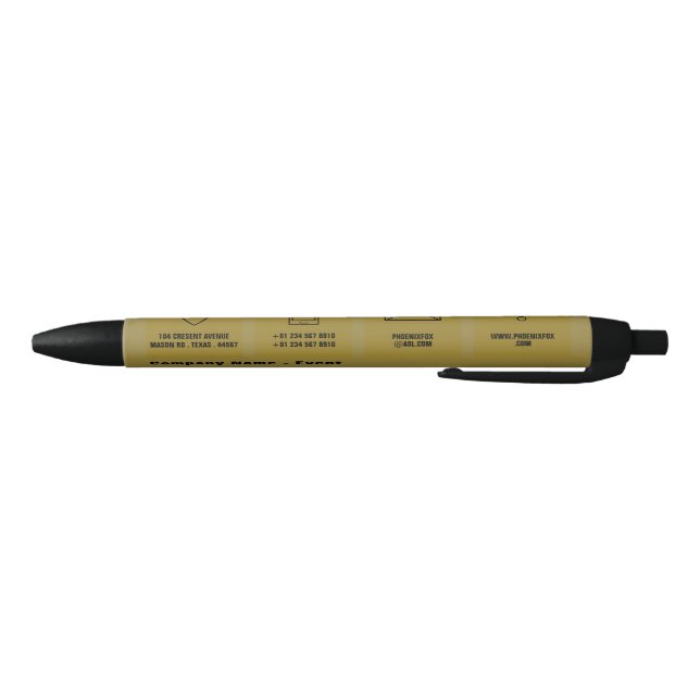Stylo Noir Icône professionnelle Black & Gold, Société/Événem (Bas)