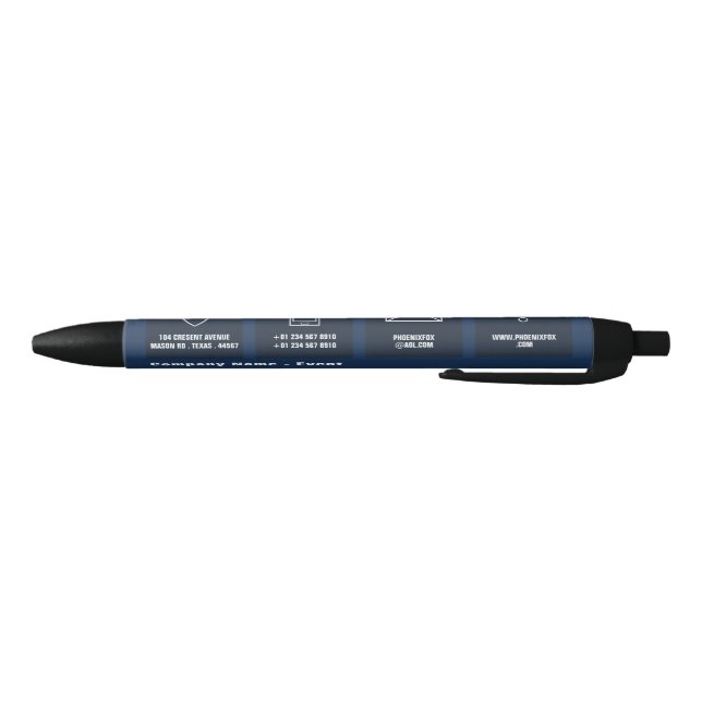 Stylo Noir Icône professionnelle bleue et blanche, entreprise (Bas)