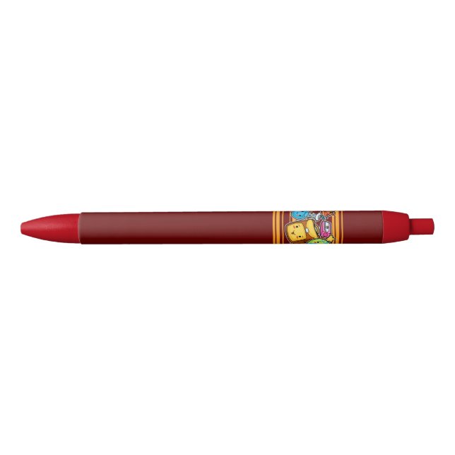 Stylo Noir Icônes de l'école de dessin animé (Devant)