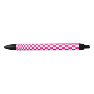 Stylo Noir Illusion d'optique Motif rose et blanc