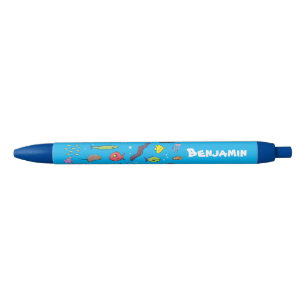Stylo Noir Illustration amusante de créatures marines