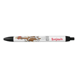 Stylo Noir Illustration amusante de poulet cool