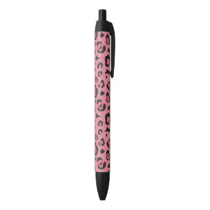 Stylo Noir Illustration d'animal de rose de léopard