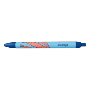 Stylo Noir Illustration de calamar rose