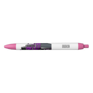 Stylo Noir Illustration de camion semi-remorque