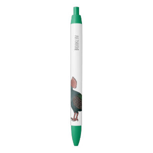 Stylo Noir illustration de cartoon d'oiseau perdrix crêté