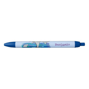 Stylo Noir Illustration de dauphins heureux adorables