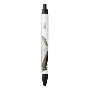Stylo Noir Illustration de dessin animé sur la harpe