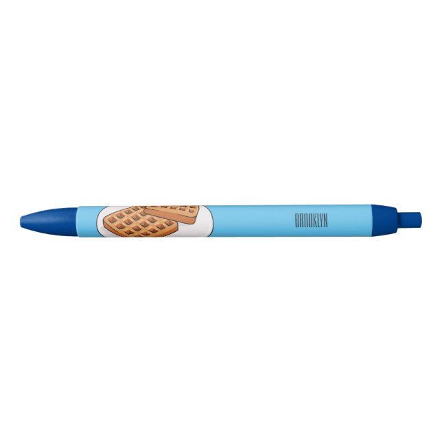Stylo Noir Illustration de gaufre (Devant)