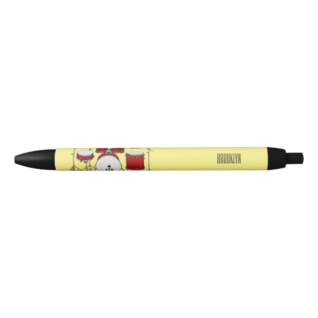 Stylo Noir Illustration de kit de batterie (Devant)