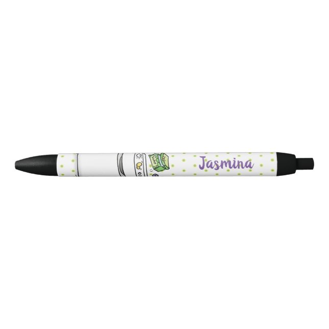 Stylo Noir Illustration de lave-linge mignonne (Devant)