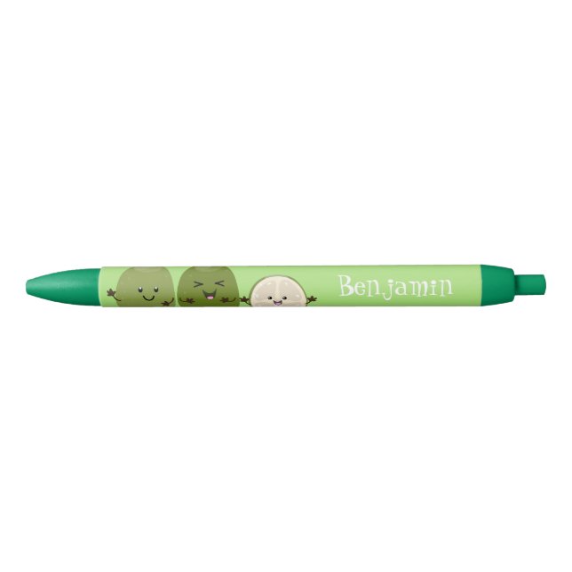 Stylo Noir Illustration de mignonne guava feijoa (Devant)