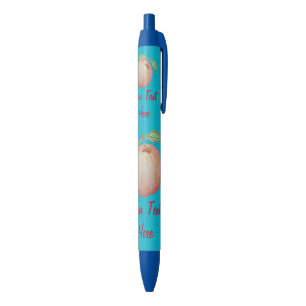 Stylo Noir Illustration de pomme rouge avec feuillage vert