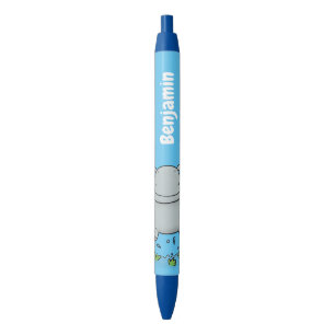Stylo Noir Illustration de saut en hippo mignon