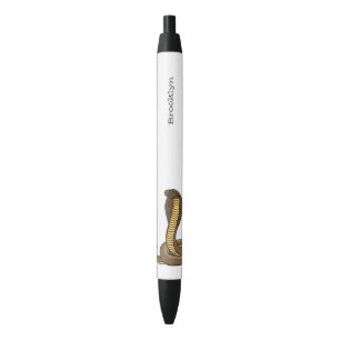 Stylo Noir Illustration de serpent à cobra Brown