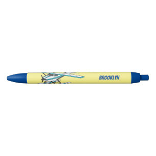 Stylo Noir Illustration d'hydravion bleu blanc