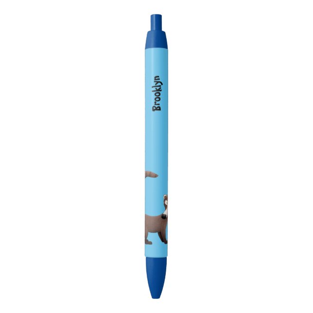 Stylo Noir Illustration drôle curieuse de dessin animé de coa (devant Vertical)