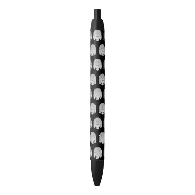 Stylo Noir Illustration du caractère de l'icône Manatee (devant Vertical)