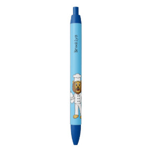 Stylo Noir Illustration du chef mignon lion