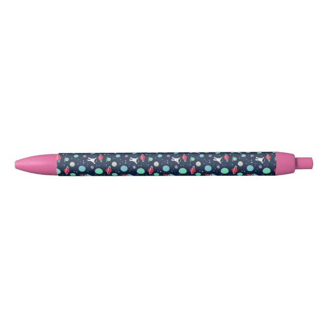 Stylo Noir Illustration du Motif spatial (Devant)