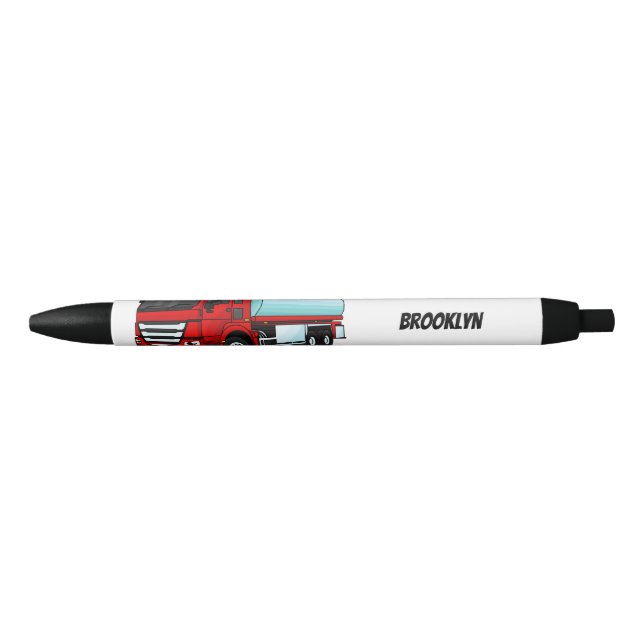 Stylo Noir Illustration du transport de carburant par camion- (Devant)