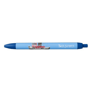 Stylo Noir Illustration d'un bateau à chalutier mignon