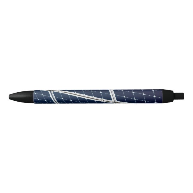 Stylo Noir Image amusante d'un panneau solaire (Devant)