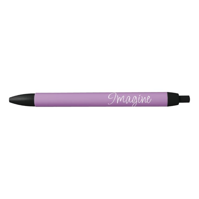 Stylo Noir "Imagine" Phrase Lavender Purple Arrière - plan (Devant)