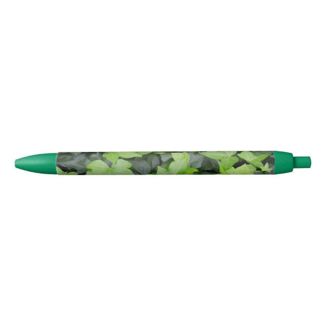 Stylo Noir Impression botanique verte Ivy (Devant)