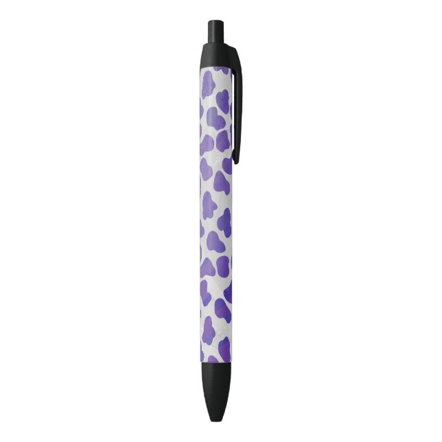 Stylo Noir Impression dalmate violet et blanche (Bas (Vertical))